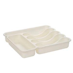 All Set 38 x 33 x 6.1cm White 6 Compartment Cutlery Tray