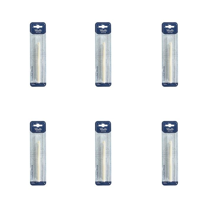 6pk Malli Plastic Crochet Hook/needle Yarn Crafting/knitting Tool 8mm White