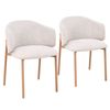 Runa Natural Oak Look Upholstered Dining Chair - Beige Fabric (Set of 2)