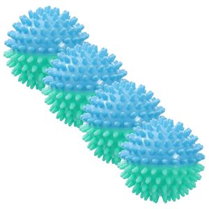 4x Paws & Claws 8.5cm Spikey Dental Rubber Squeeze Ball Pet/Dog Toy Blue/Green