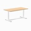 Desky Fixed Height Sublime Teak Melamine Desk 150x75cm White Leg