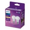 Philips A60 E27 LED 750Lm Warm White 6W Globe - 2 Pack