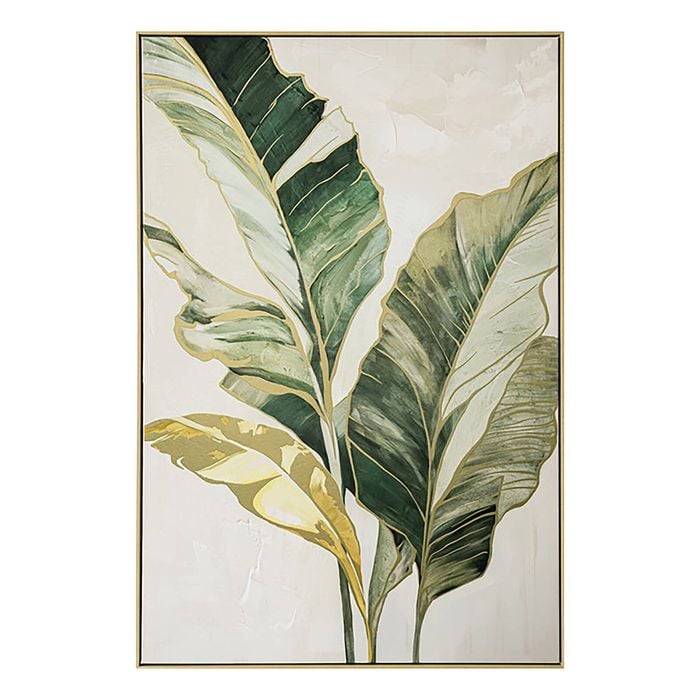 Urban Style Brushmarks Foiled Canvas Palm Green