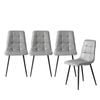 Levede 4x PU Leather Padded Seat Dining Chairs Grey