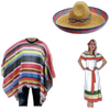 His & Hers MEXICAN COSTUME SET Poncho s Wos Set Spanish Party