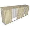 Build-a-Shed 0.8 x 5.2 x 2m Hinged Door Tunnel Shed with Double and Single Sliding Side Doors - Cream