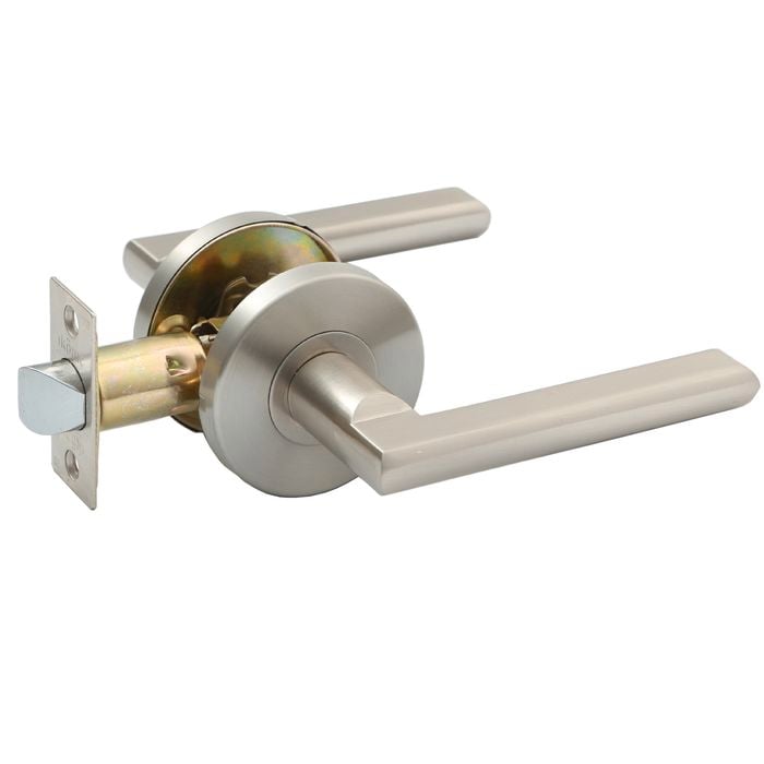 Ikonic Brushed Nickel Fellino Lever Passage Set