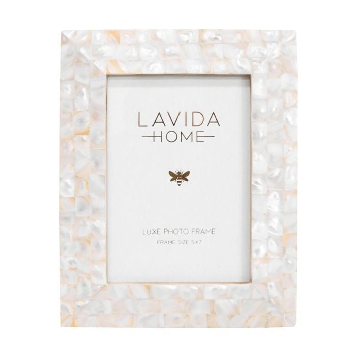 Lvd 5x7 Inch Odette Mop Shell Picture/photo Frame Mosaic 24.13x19.05x1.27cm