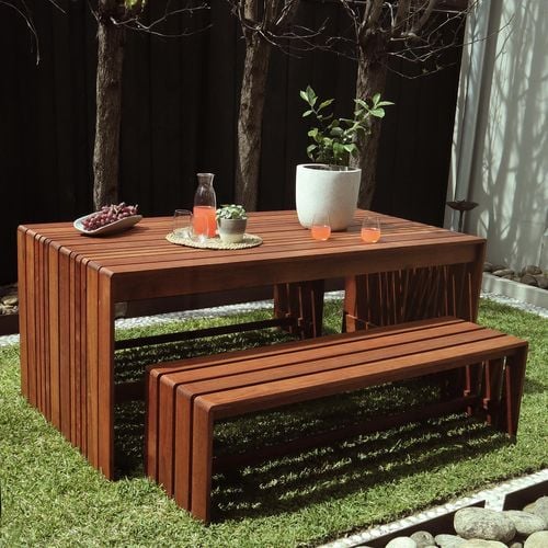 Outdoor table and bench seats bunnings sale