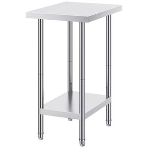 Vevor 610x457x864mm Stainless Steel Work Table Silver for Restaurant Home Hotel
