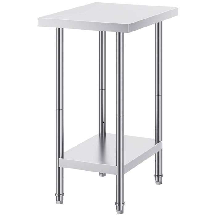 Vevor 610x457x864mm Stainless Steel Work Table Silver for Restaurant Home Hotel