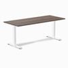 Desky Fixed Height Jarrah Legno Melamine Desk 180x75cm White Leg