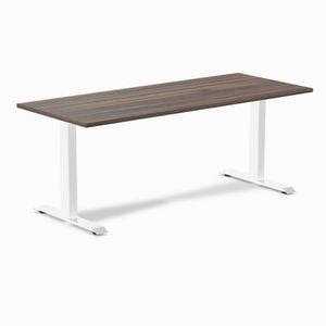Desky Fixed Height Jarrah Legno Melamine Desk 180x75cm White Leg