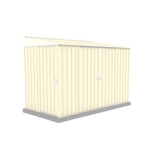 Absco Sheds 1.52 x 3.0 x 2.06m Classic Cream Narrow Triple Door Garden Shed