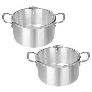 SOGA 2 Pack 32cm Tri-Ply Stainless Steel Induction Casserole Pots with Lids