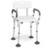 -Costway Adjustable Shower Chair Non-Slip Bath Stool Seat Aid Bench Bathroom w/Padded Armrest