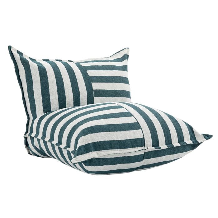 Ihomdec L-shape Outdoor Boucle Compression Sofa Green&white