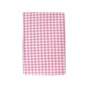 Checked Pink Bassinet Fitted Sheet with a Flat Sheet Sewed Attached