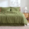 Dreamaker Linen Cotton Quilt Cover Set Olive - Queen Bed