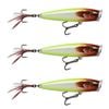 3x Rapala 9.5cm Skitter Pop Elite Topwater Fishing Lures - Gilded Clown