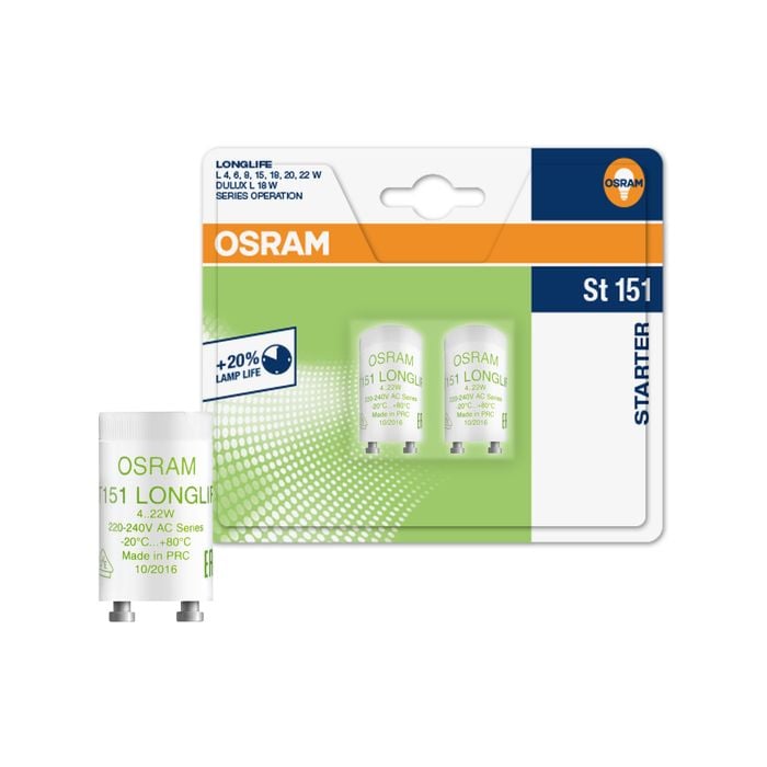 Osram Fluorescent Tube Starter - 2 Pack