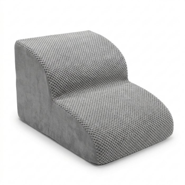 Altus 2-Step High-Density Foam Pet Stairs for Dogs and Cats Step Ramp - Dark Grey