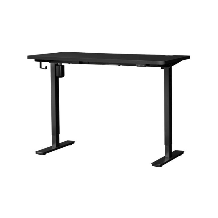 Oikiture Electric Standing Desk Single Motor 140cm Black Tabletop