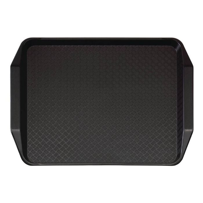 Cambro Fast Food Tray Rectangular Handled Black 300x410mm Commercial Serving Tray