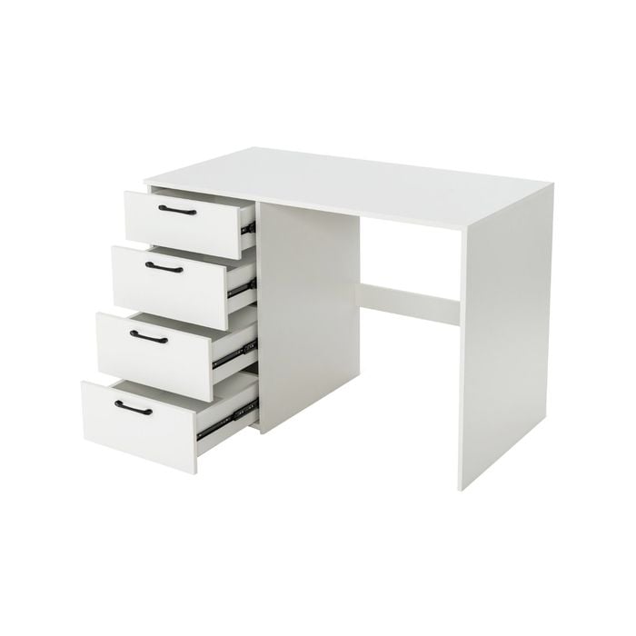 Costway 4-drawer Computer Desk Home Office White