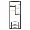 Costway 4in1 Corner Hall Tree Coat Rack Stand Shelf Shoe Rack Hooks Metal
