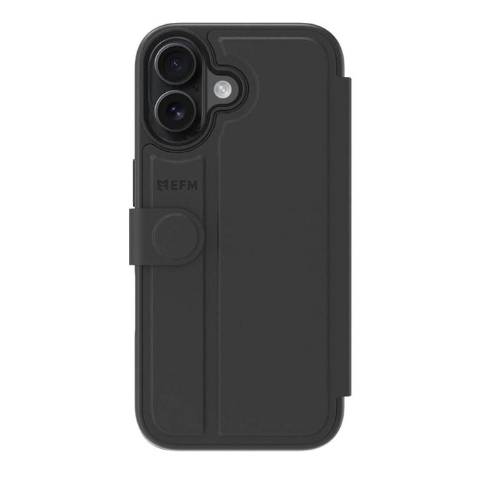EFM Venice Leather Wallet Phone Case for iPhone 17 6.3in Black
