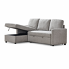 Foret 3 Seater Sofa Bed Modular Corner Pullout Lounge Storage Chaise Fabric Grey
