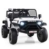 Costway 24V Ride On Car Kid Battery Powered Remote Music LED-White