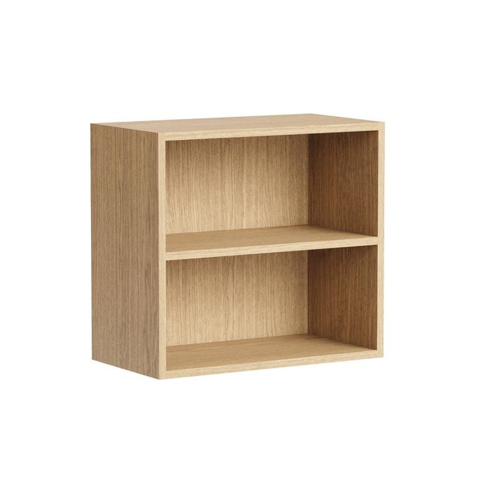 Kaboodle 600-699mm Honey Oak Customisable Med Wall Open Shelf