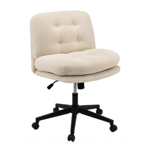 HOMFURN Criss Cross Office Chair Wide Seat Boucle Beige