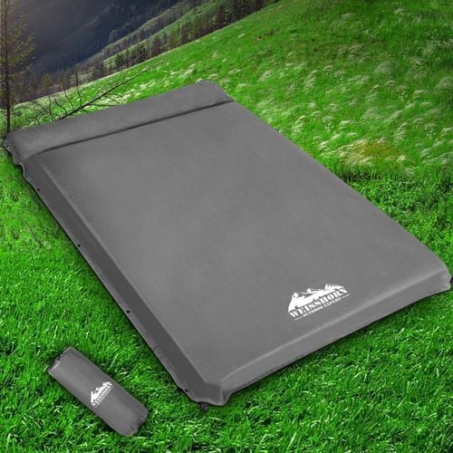 Weisshorn Self Inflating Mattress Double Camping 10CM Grey Bunnings Australia