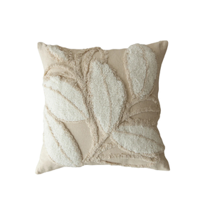 Anyhouz Pillowcase Beige Leaf Embroidered Decorative Cushion Cover