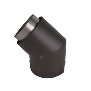 Scandia 45° Rear Facing Bend Flue Kit - Sleek Black
