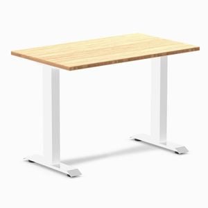Desky Fixed Height Mini Bamboo Desk 1000x600mm White Frame