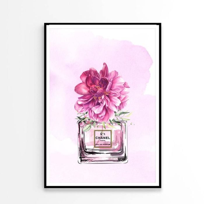 Perfume With Pink Shaded Flower   Print 100% Australian Made 90x120cm  (Poster)