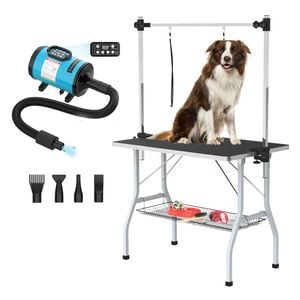Advwin Pet Grooming Table Dog Cat Salon Table + Pet Hair Dryer LCD Display