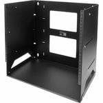 StarTech.com 2-Post 8U Open Frame Wall Mount Network Rack with Built-in Shelf and Adjustable Depth, Computer Rack