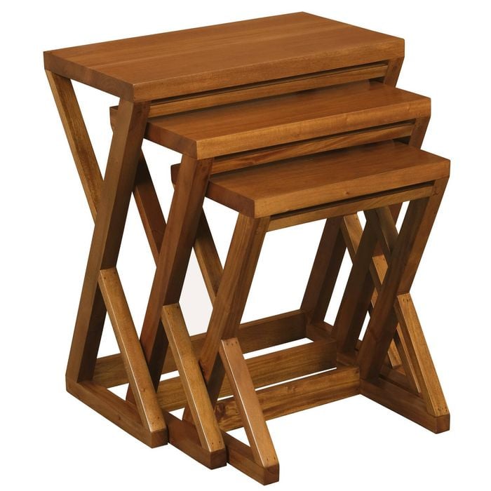 Centrum Furniture Manhattan Nesting Table - Set of 3 - Light Pecan