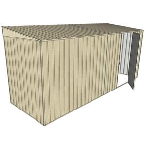 Build-a-Shed 1.5 x 4.5 x 2m Single Hinged Side Door Skillion Shed - Cream