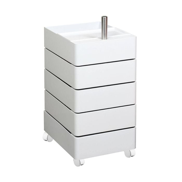 Lauft 360 Rotating 5 Layer Bedside Table Shelf Movable Swivel Cube Storage Box