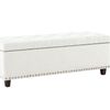 Toby Linen Ottoman Bench with Storage - Beige