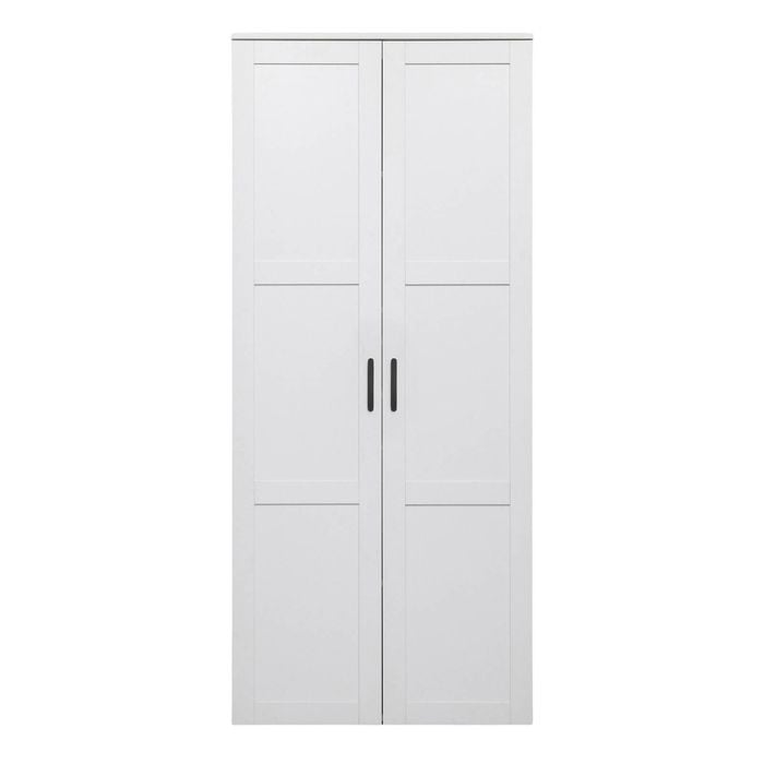 European Cabinetry White Hamptons Scandi Black Handles Stockholm Storage Cupboard