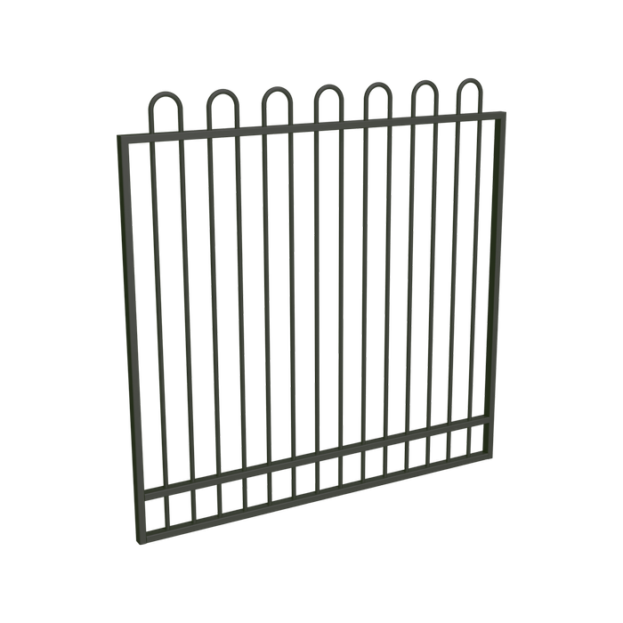 ProtectorAl 1201 - 1500mm x 1500mm Woodland Grey Aluminium Garden Gate Loop Top with Mid Rail