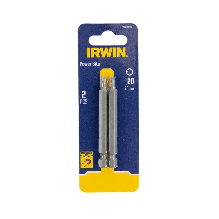 IRWIN 75mm T20 Magnetic Power Bit - 2 Pack