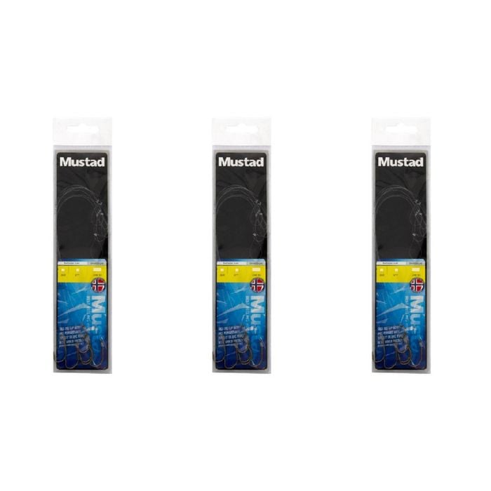 3x 6PK Mustad Hand Tied Snelled Rigs with 9555 Bronze Baitholder Hooks - Size 6